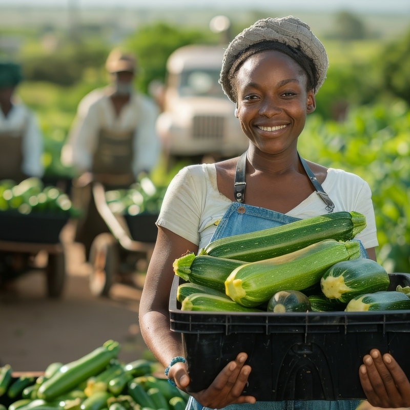 Harvesting Cucumbers in Africa